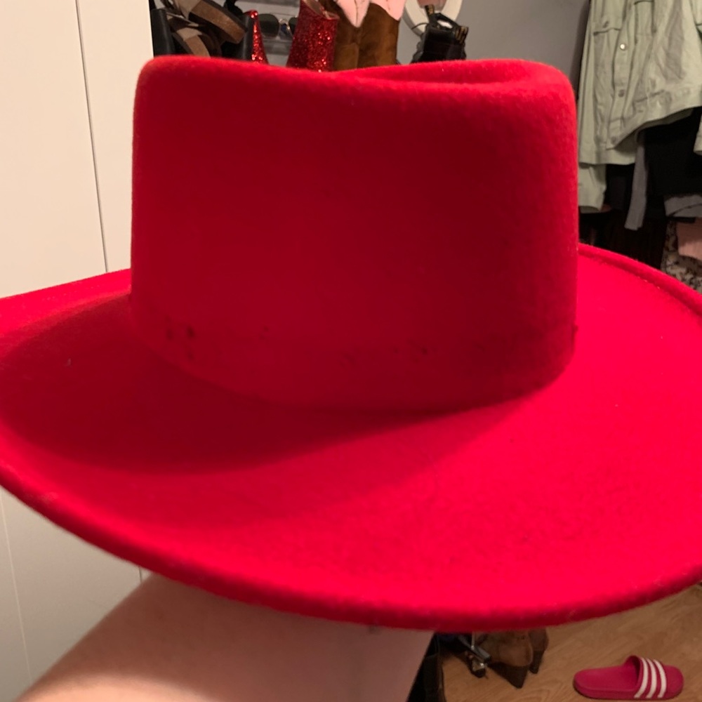 Red Boater Hat
